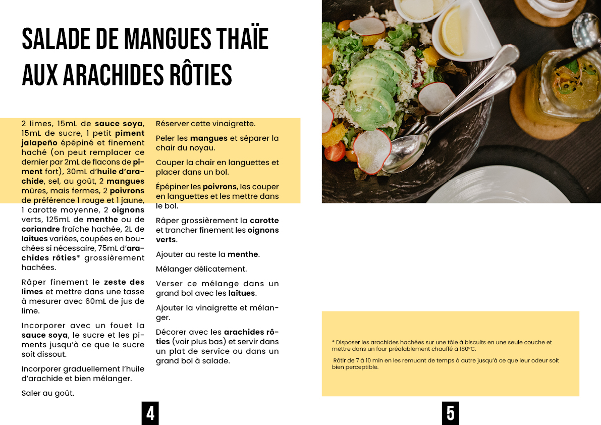 pages 4 & 5 d'un livret de  recette